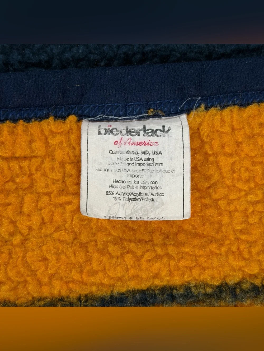 Vintage Biederlack Celestial Sun Moon Stars Blanket Reversible Fleece 52x73 Gold